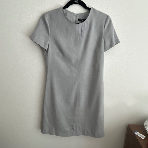 Glamour Dress Mini Short Sleeve Sheath Casual Workwear Gray Dress M - Picture 4 of 9